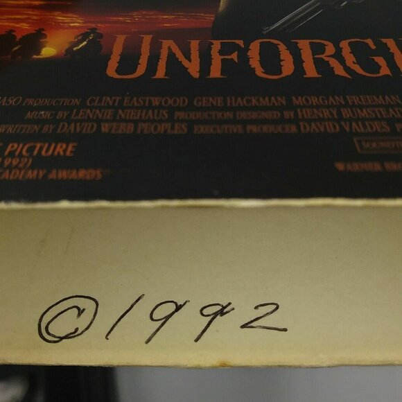 Unforgiven VHS 1992 - Clint Eastwood Hackman Morgan Freeman Revisionist Western - Picture 9 of 9